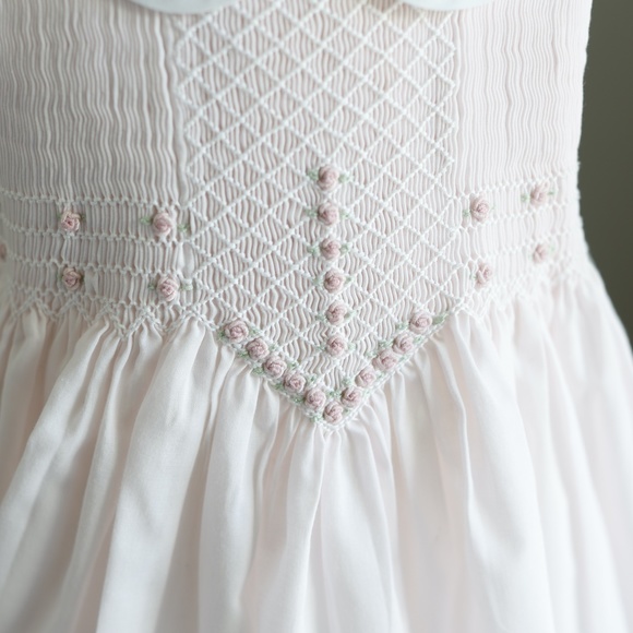 RARE Pink Dress Smocked Friedknit by Feltman Brothers 12 Month Spring LIKE NEW - Picture 6 of 8